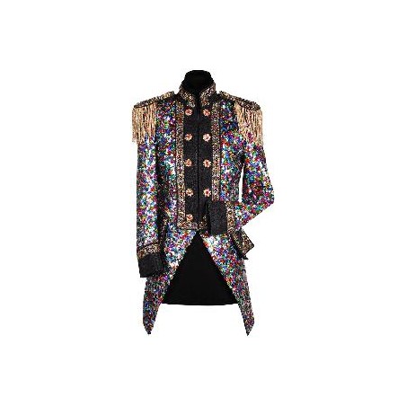 -CHAQUETA NEGRA HOMBRE CON LENTEJUELAS CUADRADAS XL