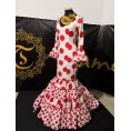 -VESTIDO ALMERIA BLANCO LUNAR GALLETA ROJA 36
