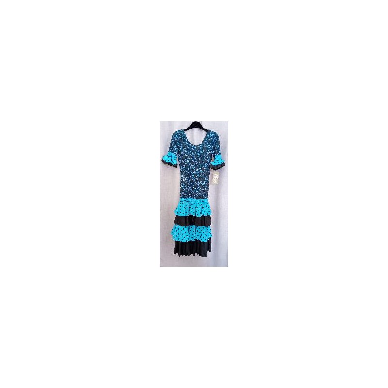 -VESTIDO FLAMENCA NIÑA NEGRO Y AZUL 10