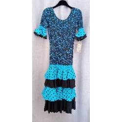 VESTIDO FLAMENCA NIÑA NEGRO Y AZUL 14