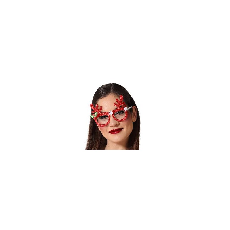 -GAFAS CUERNOS RENO ROJAS