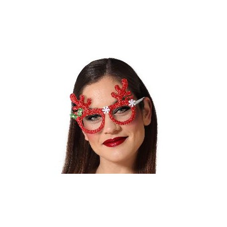 -GAFAS CUERNOS RENO ROJAS