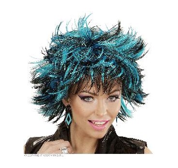 PELUCA STEAMY AZUL Y NEGRO CORTA