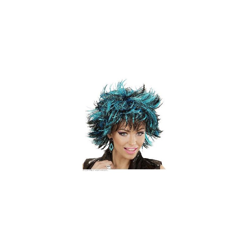 PELUCA STEAMY AZUL Y NEGRO CORTA
