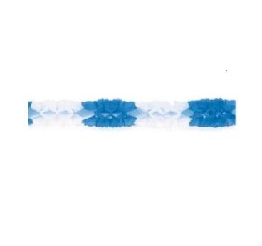 -GUIRNALDA AZUL CLARO Y BLANCA 17 X 12CM 4MT
