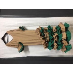 -VESTIDO FLAMENCO CANELA VERDE ANDALUCIA 6 VOLANTES 40