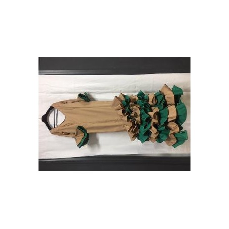 -VESTIDO FLAMENCO CANELA VERDE ANDALUCIA 6 VOLANTES 40