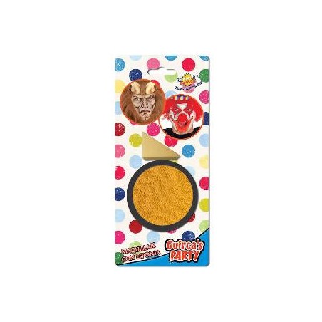 -MAQUILLAJE AMARILLO CON ESPONJA 9 GR