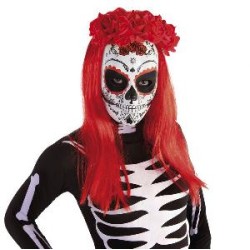-DIADEMA CATRINA ROSAS ROJAS DIA MUERTOS