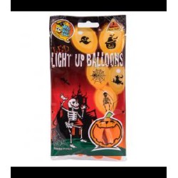 -GLOBO LED*5-30CM - HALLOWEEN- NARANJA