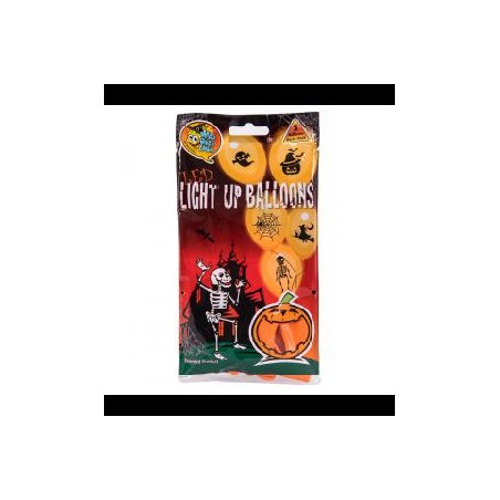 -GLOBO LED*5-30CM - HALLOWEEN- NARANJA