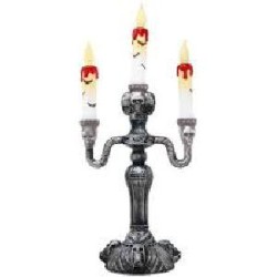 -CANDELABRO TRES VELAS CON LUZ 40 CM