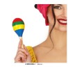 -MARACA MULTICOLOR 20 CMS, MADERA