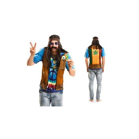 -DISFRAZ HIPPIE CAMISETA HOMBRE S