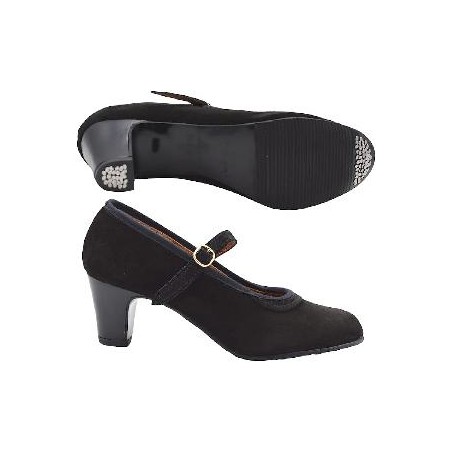 -ZAPATO FLAMENCO NEGRO HEBILLA-CLAVO 41