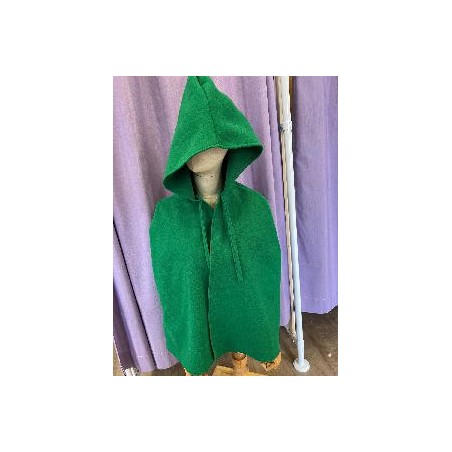 CAPA POLAR CON CAPUCHA VERDE XS