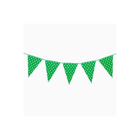 -GUIRNALDA BANDERIN VERDE CON LUNARES