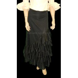 -FALDA NEGRA 6 VOLANTES NEGRA XL