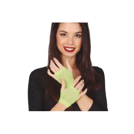 -GUANTES MITON MALLA VERDE NEON 11 CMS.