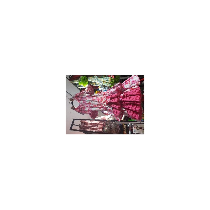 -VESTIDO CORDOBA ESTAMPADO FLORES FUCSIA 42