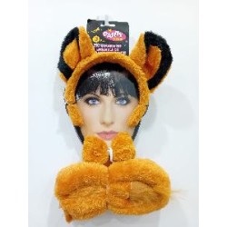 CONJUNTO DIADEMA PAJARITA Y RABO LEONA