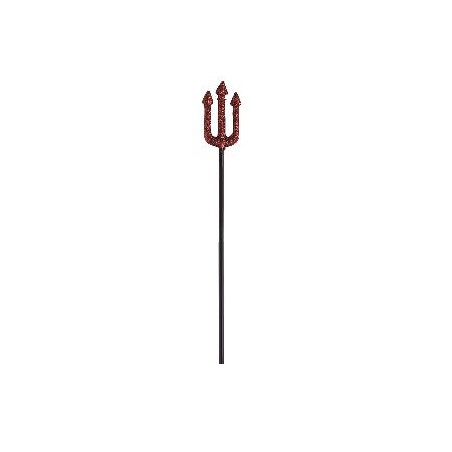 -TRIDENTE CON PURPURINA ROJO 58 CM