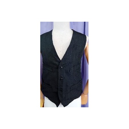 CHALECO BROCADO NEGRO HOMBRE G