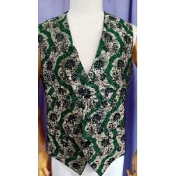 CHALECO BROCADO VERDE HOMBRE M