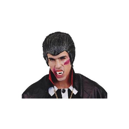 -PELUCA VAMPIRO NEGRA Y GRIS