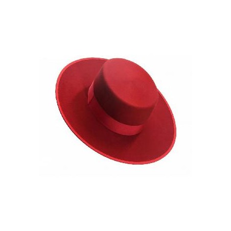 SOMBRERO CORDOBES FIELTRO ROJO