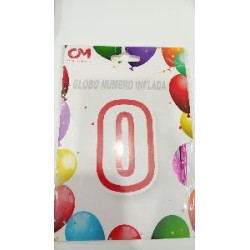 -GLOBO FOIL NUMERO 0 DE 45 CM