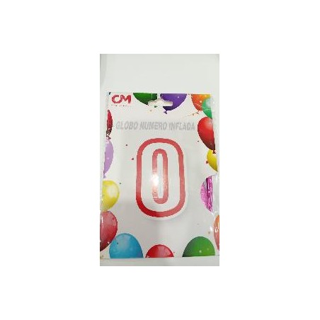 -GLOBO FOIL NUMERO 0 DE 45 CM