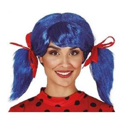 -PELUCA AZUL CON COLETAS Y LAZO