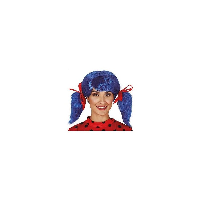 -PELUCA AZUL CON COLETAS Y LAZO