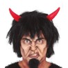 -PELUCA NEGRA CON CUERNOS ROJOS