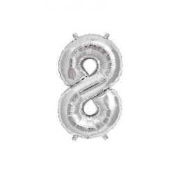 -GLOBO FOIL PLATA Nº8
