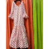 -VESTIDO GRANADA BLANCO LUNAR EURO ROJO 42