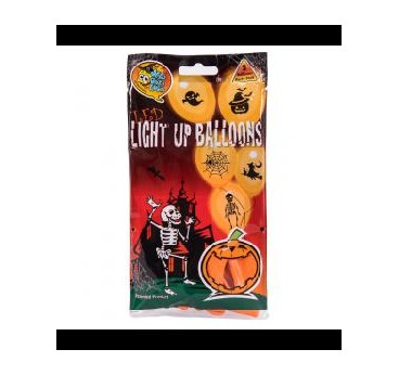 -GLOBO LED*5-30CM - HALLOWEEN- NARANJA