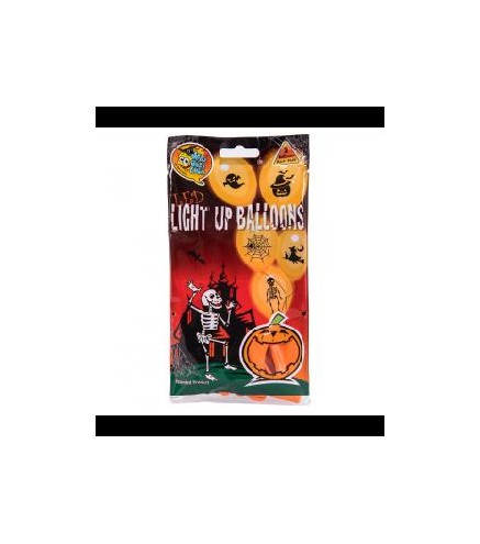 -GLOBO LED*5-30CM - HALLOWEEN- NARANJA