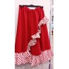 FALDA FLAMENCA ROJA  2 VOLANTES DIAGONAL T-XL