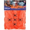 TELARAÑA NARANJA DE 100 G CON 5 ARAÑAS