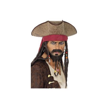 SOMBRERO PIRATA CON RASTAS