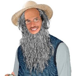 -PELUCA AMISH CON BARBA Y GAFAS