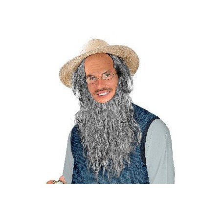 -PELUCA AMISH CON BARBA Y GAFAS