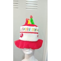 -GORRO CUMPLEAÑOS CON VELAS ROJO Y AZUL