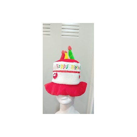 -GORRO CUMPLEAÑOS CON VELAS ROJO Y AZUL