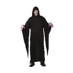 -TUNICA NEGRA MUERTE CON CAPUCHA 165 CM