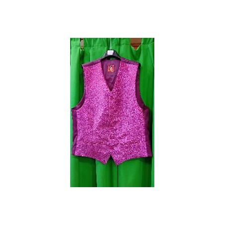 -CHALECO CABALLERO ROSA CON BRILLOS 52