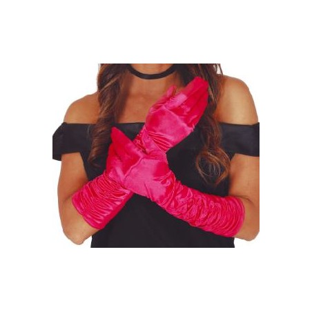 -GUANTES HOLLYWOOD FUCSIA 40 CMS.