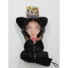 CONJUNTO DIADEMA PAJARITA Y COLA GATO NEGRO